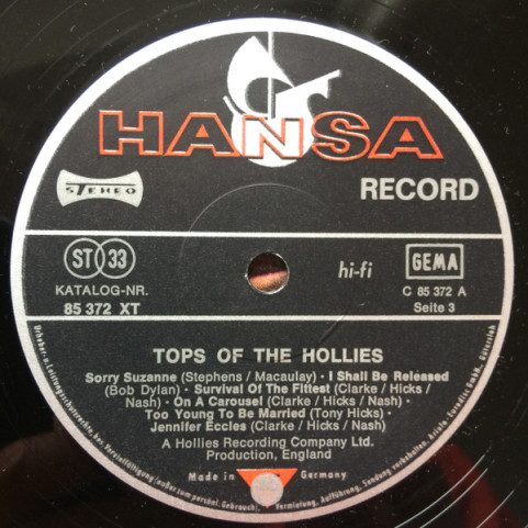 Hollies, The - Tops Of The Hollies (1974) [2LP]