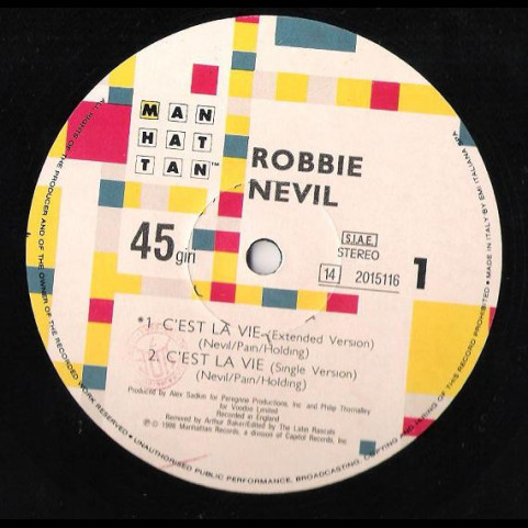 Robbie Nevil - C'est La Vie (1986) [12"]