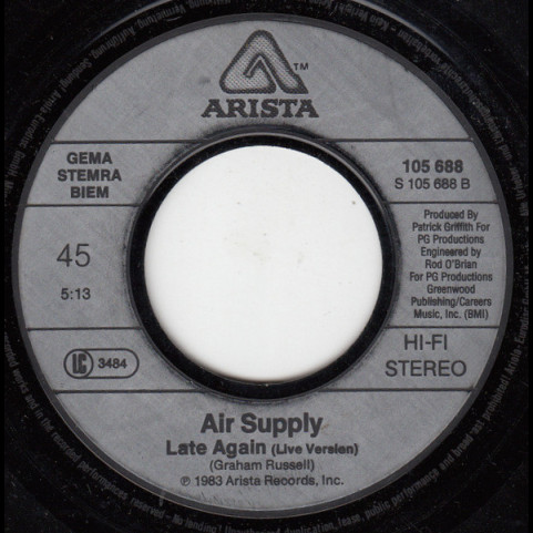 Air Supply - Making Love (Out Of Nothing At All) (1983) [7"]