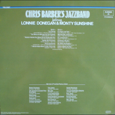 Chris Barber's Jazz Band Featuring Lonnie Donegan & Monty Sunshine - Chris Barber's Jazzband Featuring Lonnie Donegan & Monty Sunshine (1979) [1LP]