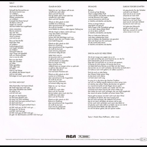 Klaus Hoffmann - Veränderungen (1982) [1LP]