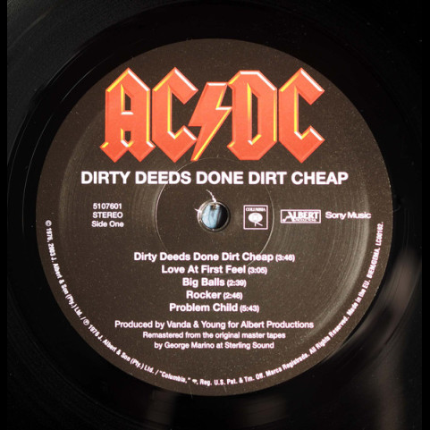 AC/DC - Dirty Deeds Done Dirt Cheap (2009) [1LP] 180g
