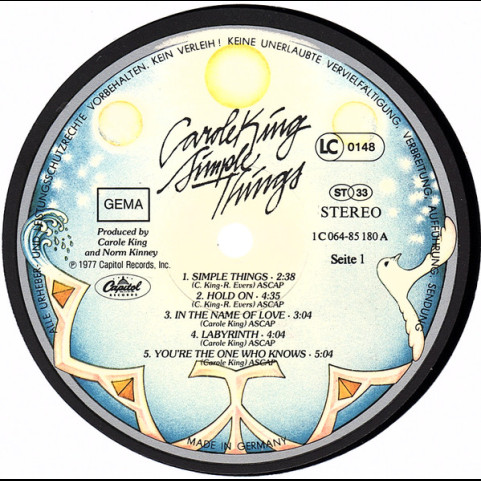 Carole King - Simple Things (1977) [1LP]