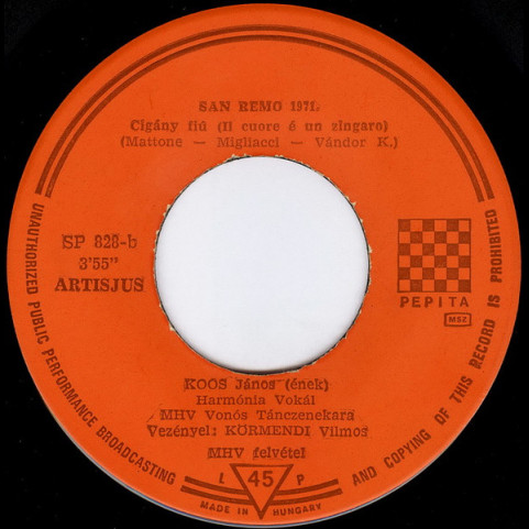 Kati Kovács / Koós János - Ninna, Nanna / Cigány Fiú = Il Cuore È Uno Zingaro (1971) [7"]
