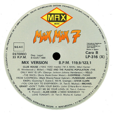 Toni Peret & José Mª Castells - Max Mix 7 (1988) [1LP]