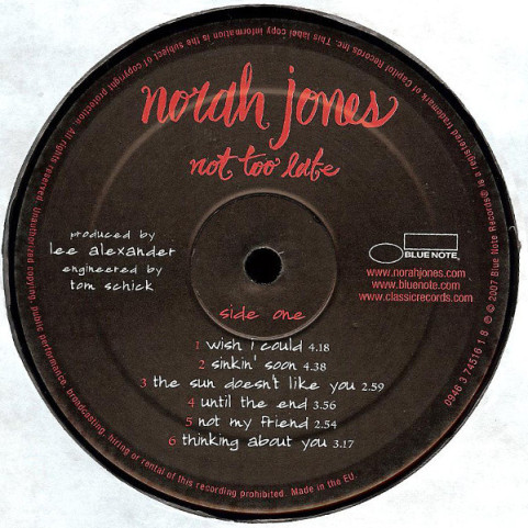 Norah Jones - Not Too Late (2007) [1LP]