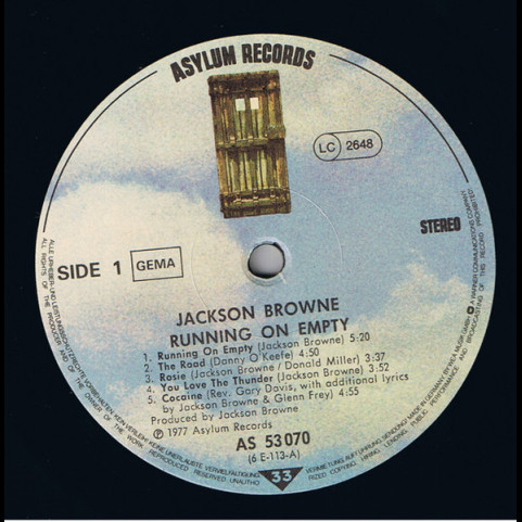 Jackson Browne - Running On Empty [1LP]