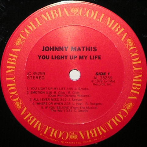 Johnny Mathis - You Light Up My Life (1978) [1LP]