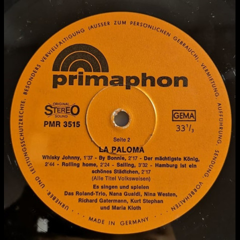 Das Roland-Trio, Nana Gualdi, Nina Westen, Richard Gatermann, Kurt Stephan + Maria Kloth - La Paloma [1LP]