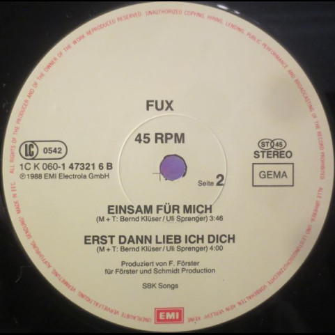 Fux - Einsam Für Mich (1988) [12"]