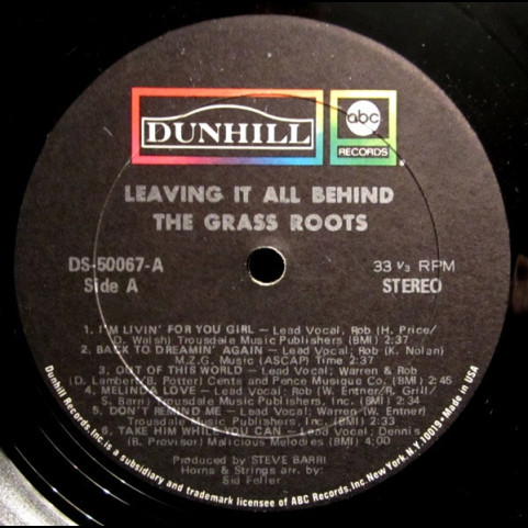 Grass Roots, The - Leaving It All Behind (1969) [1LP]