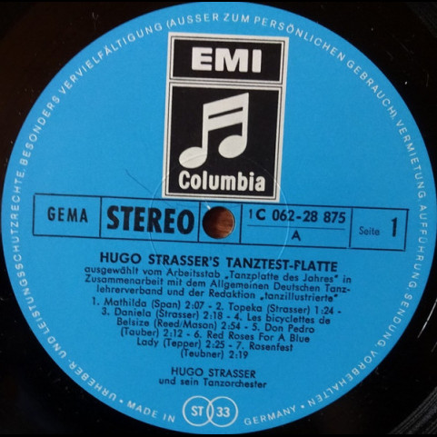 Hugo Strasser Und Sein Tanzorchester - Hugo Strassers Tanz Testplatte [1LP]