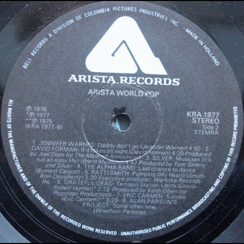 Various - Arista World Pop (1977) [1LP]