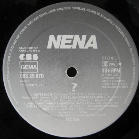 Nena - ? (1984) [1LP]