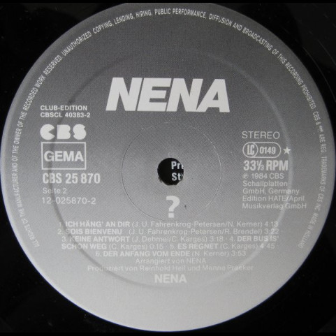 Nena - ? (1984) [1LP]