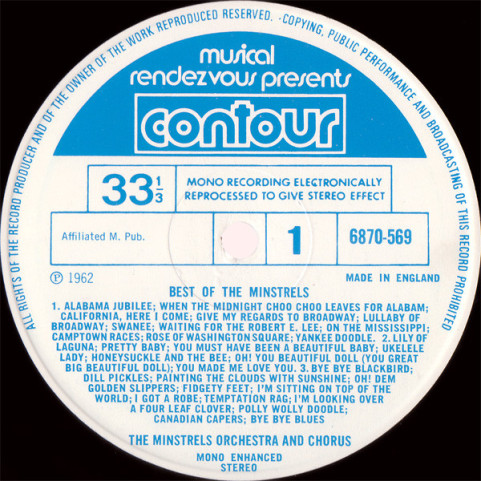 Minstrels Orchestra And Chorus, The - The Best Of The Minstrels [1LP]