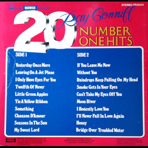 Ray Conniff - 20 Number One Hits (1978) [1LP]