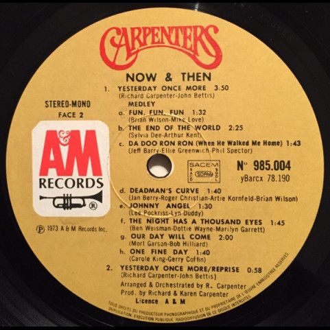 Carpenters - Now & Then (1974) [1LP]