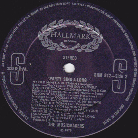 Musicmakers, The - Party Sing-Along - 20 All Time Greats (1973) [1LP]