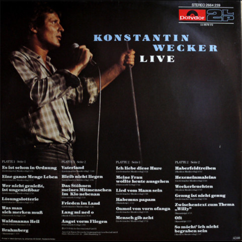 Konstantin Wecker - Live (1979) [2LP]