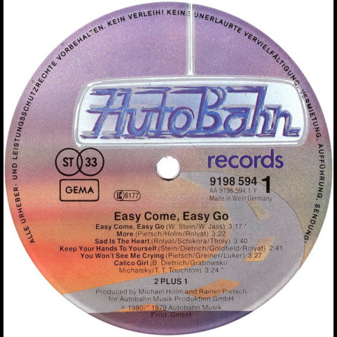 2 plus 1 - Easy Come, Easy Go (1980) [1LP]