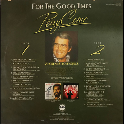 Perry Como - For The Good Times (-20 Greatest Love Songs-) (1983) [1LP]