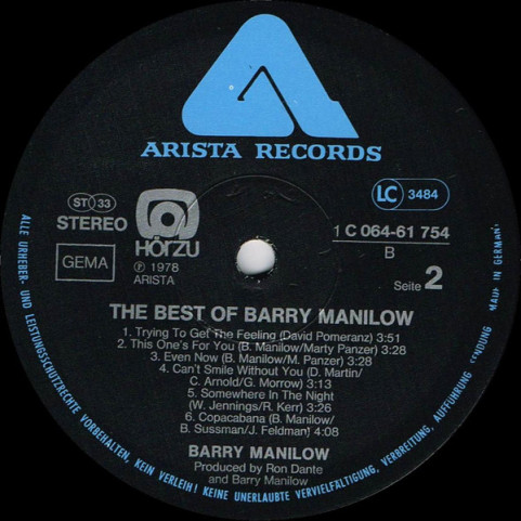 Barry Manilow - The Best Of Barry Manilow (1978) [1LP]