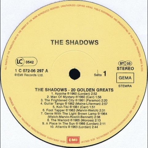 Shadows, The - 20 Golden Greats [1LP]