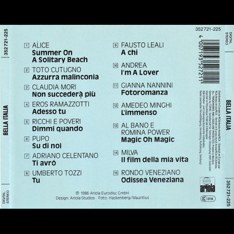 Various - Bella Italia (1986) [1CD]