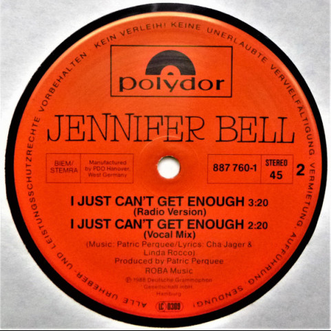 Jennifer Bell - I Just Can't Get Enough (1988) [12"]