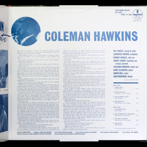 Duke Ellington Meets Coleman Hawkins - Duke Ellington Meets Coleman Hawkins (2022) [1LP] 180g