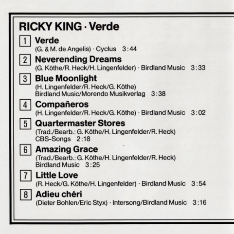 Ricky King - Verde (1987) [1CD]