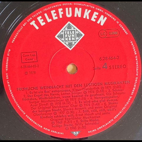 Various - Fröhliche Weihnacht Mit Den Lustigen Musikanten (1978) [2LP]