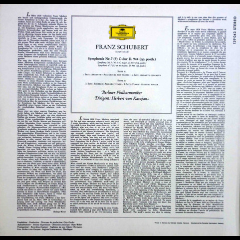Franz Schubert - Berliner Philharmoniker, Herbert von Karajan - Symphonie Nr. 7 (9) (1969) [1LP]