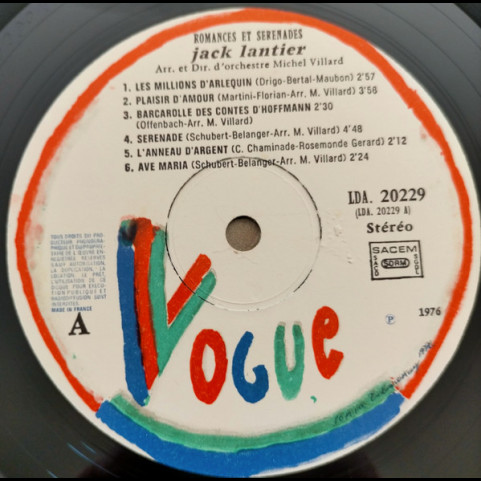 Jack Lantier - Romances Et Sérénades (1976) [1LP]