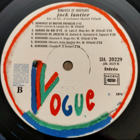 Jack Lantier - Romances Et Sérénades (1976) [1LP]