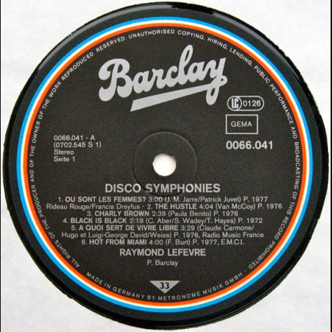 Raymond Lefèvre - Disco Symphonies (1979) [1LP]