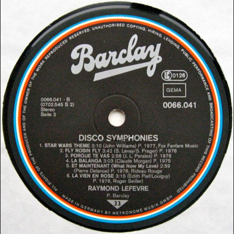 Raymond Lefèvre - Disco Symphonies (1979) [1LP]