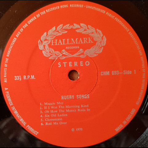 Shower-Room Squad, The - Sinful Rugby Songs (1970) [1LP]