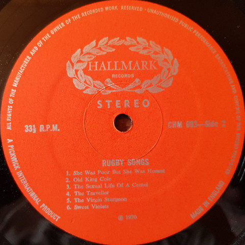 Shower-Room Squad, The - Sinful Rugby Songs (1970) [1LP]