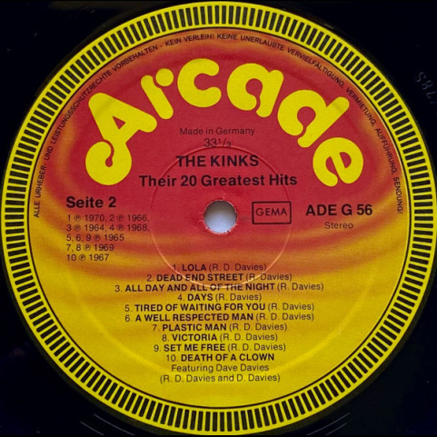 Kinks, The - Their 20 Greatest Hits (1978) [1LP]