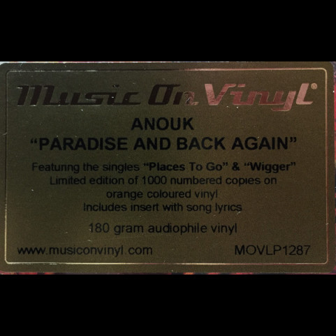 Anouk - Paradise And Back Again (2022) [1LP]