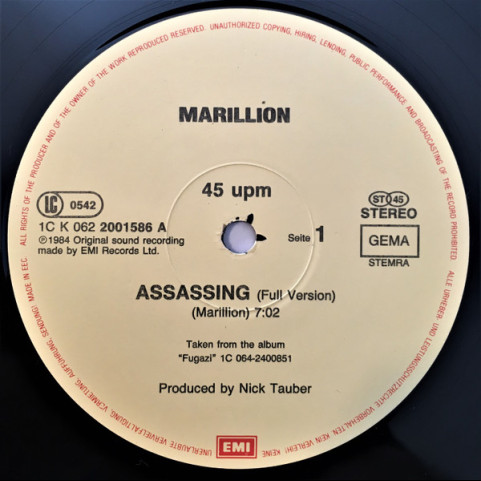 Marillion - Assassing (1984) [12"]