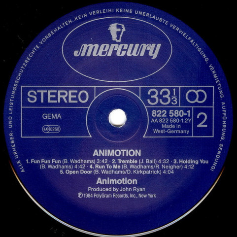 Animotion - Animotion (1984) [1LP]