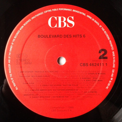 Various - Boulevard Des Hits Volume 6 (1988) [1LP]