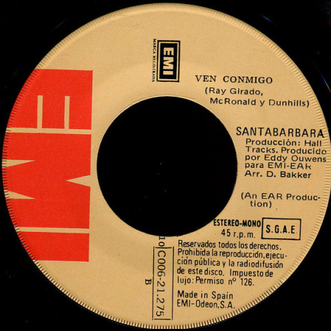 Santabarbara - Donde Están Tus Ojos Negros (1976) [7"]