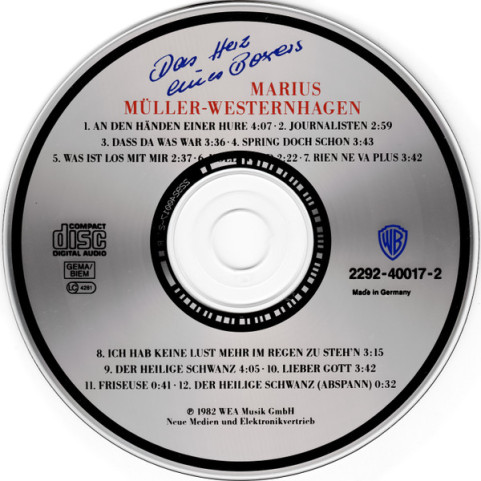 Marius Müller-Westernhagen - Das Herz Eines Boxers (1990) [1LP]