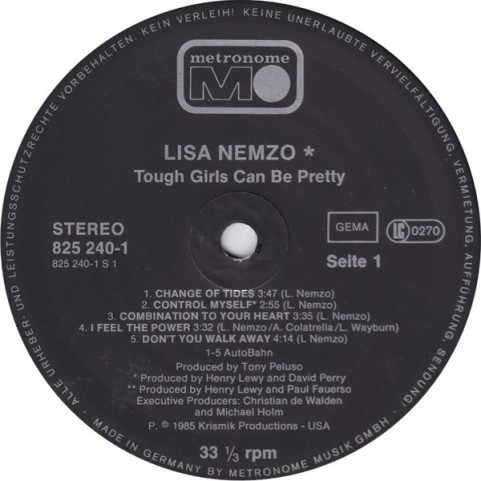 Lisa Nemzo - Tough Girls Can Be Pretty (1985) [1LP]