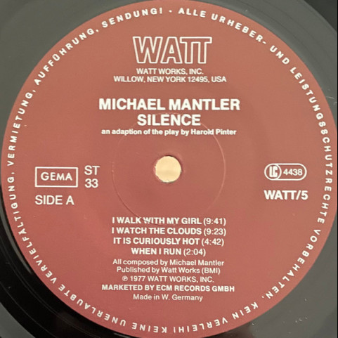 Michael Mantler - Silence (1977) [1LP]