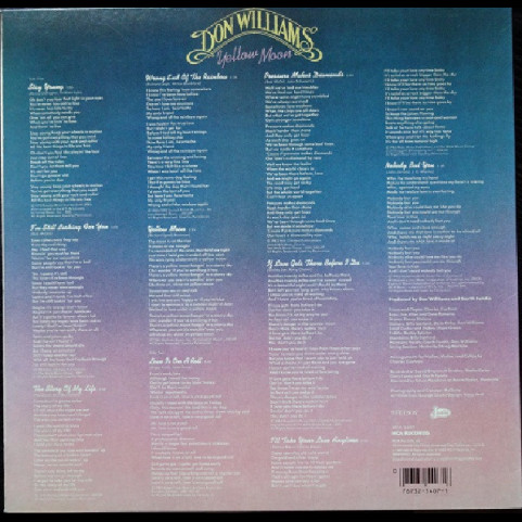 Don Williams (2) - Yellow Moon (1983) [1LP]